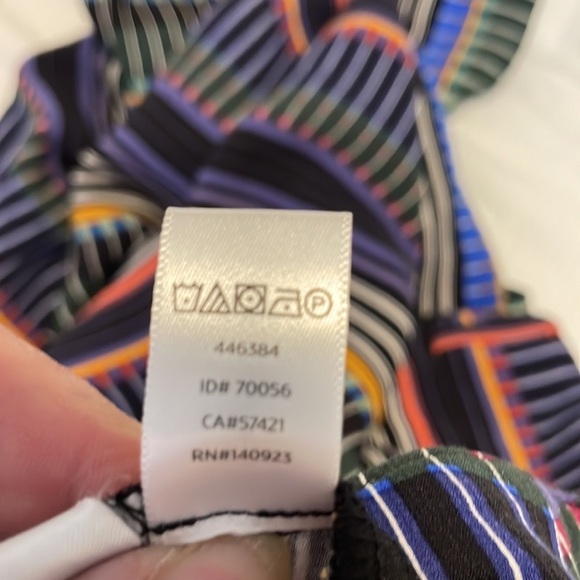 LOFT MULTI STRIPE MULTI COLOR WIDE LEG CROP PANTS WITH POCKETS SZ  12P - Picture 12 of 13